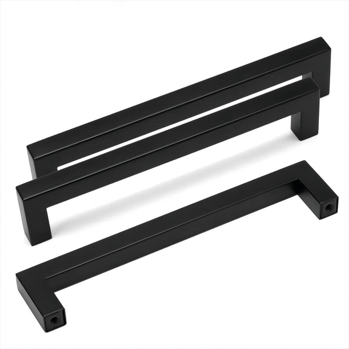 HauSun 10 Stück Möbelgriffe 128mm Schwarz Küchengriffe aus Edelstahl Schrankgriffe mit Schrauben Tür
