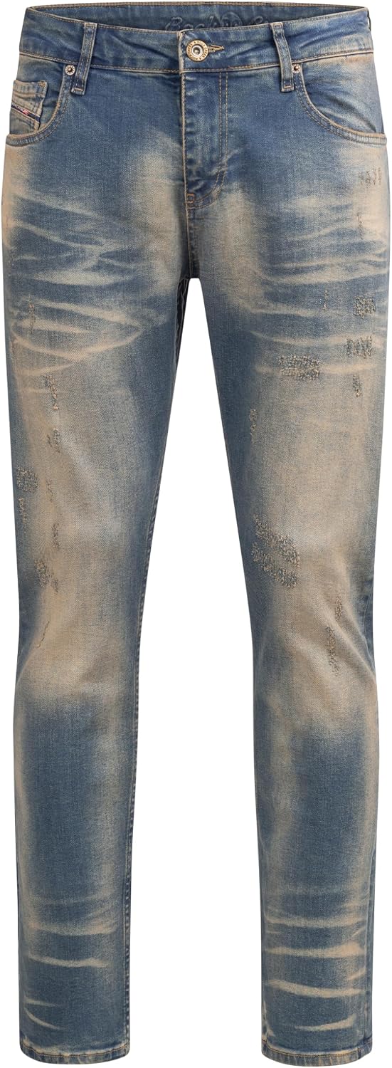 Rock Creek Herren Jeans Hose Denim Stretch Regular Fit Jeanshose Stonewashed W29-W44 42W / 34L Rc-31
