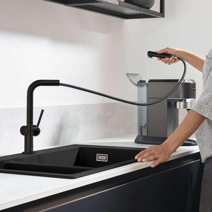 hansgrohe Küchenarmatur Talis M54 (Wasserhahn Küche mit Schlauchbox, 360° schwenkbar, ausziehbarer A