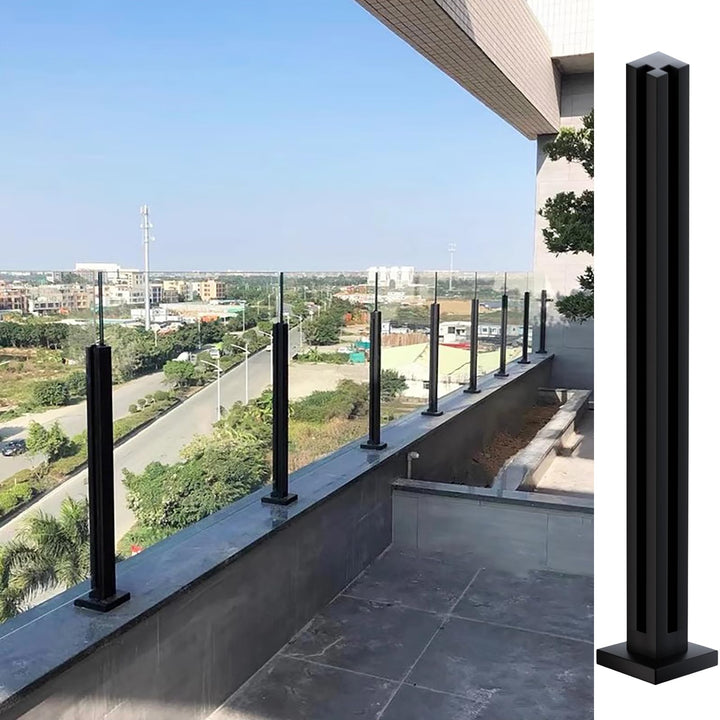 Cvter GlasGeländerpfosten, 65 cm – Glasklemme aus Edelstahl für 0,8–1,2 cm dickes, Balkongeländer gl