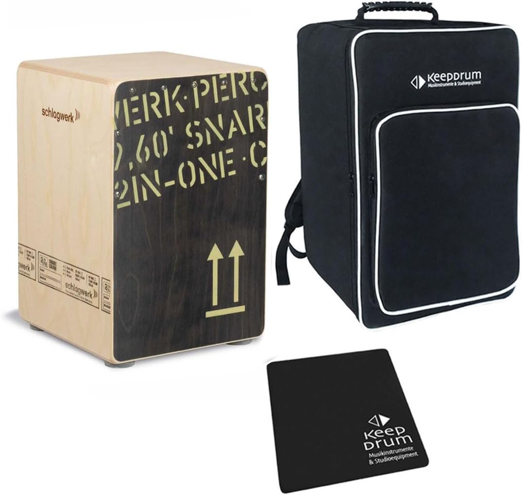 Schlagwerk CP 403 BLK 2inOne Cajon + keepdrum Gig Bag Tasche + Cajon Sitzpad CP-01