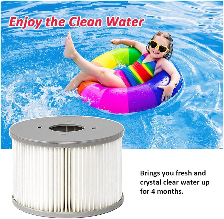 YanBan 6 Set Whirlpool-Filter + Schraub-in-Basisadapter für MSpa aufblasbare Pools, verbesserte Vers