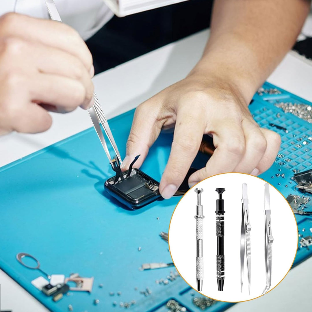 4 Stück Piercing Kugel Aufdreher Piercing Zange Pick Up Tool Prong Klaue Pinzette Abgewinkelte Grabb