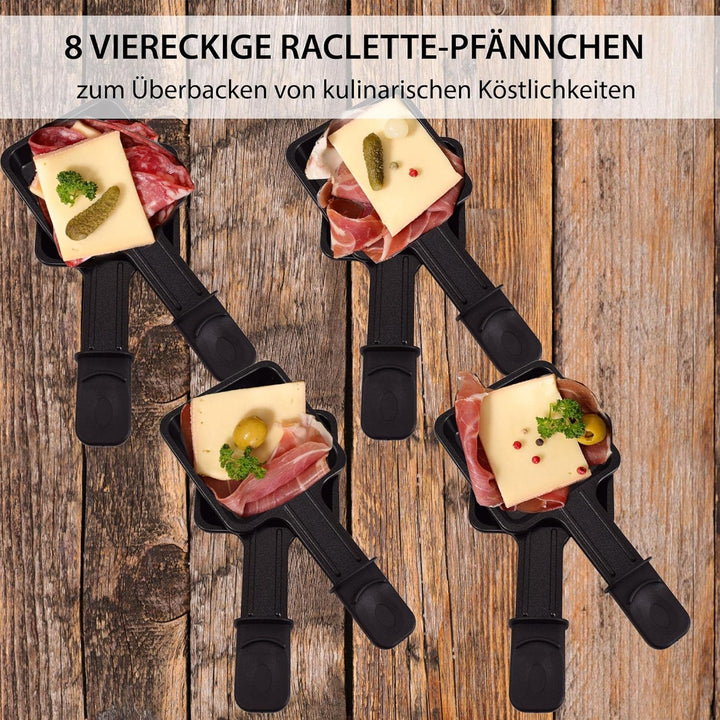 Syntrox RAC-1500W-Lugano Raclette mit 4 Platten mit antihaftbeschichteter Grillplatte und Naturstein
