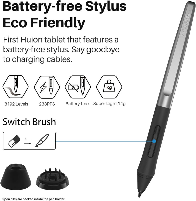 HUION INSPIROY H950P Grafiktablett Tablet 8192 Stufen mit batterielosem digitalen Stift Kann Tilt-Fu