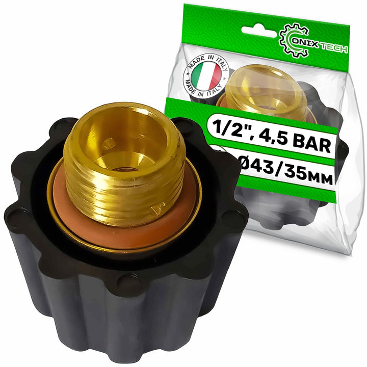 Ventil für Polti Vaporetto oder für Polti Vaporella - Einstellung 4,5 Bar - Aussengewinde von 1/2" V