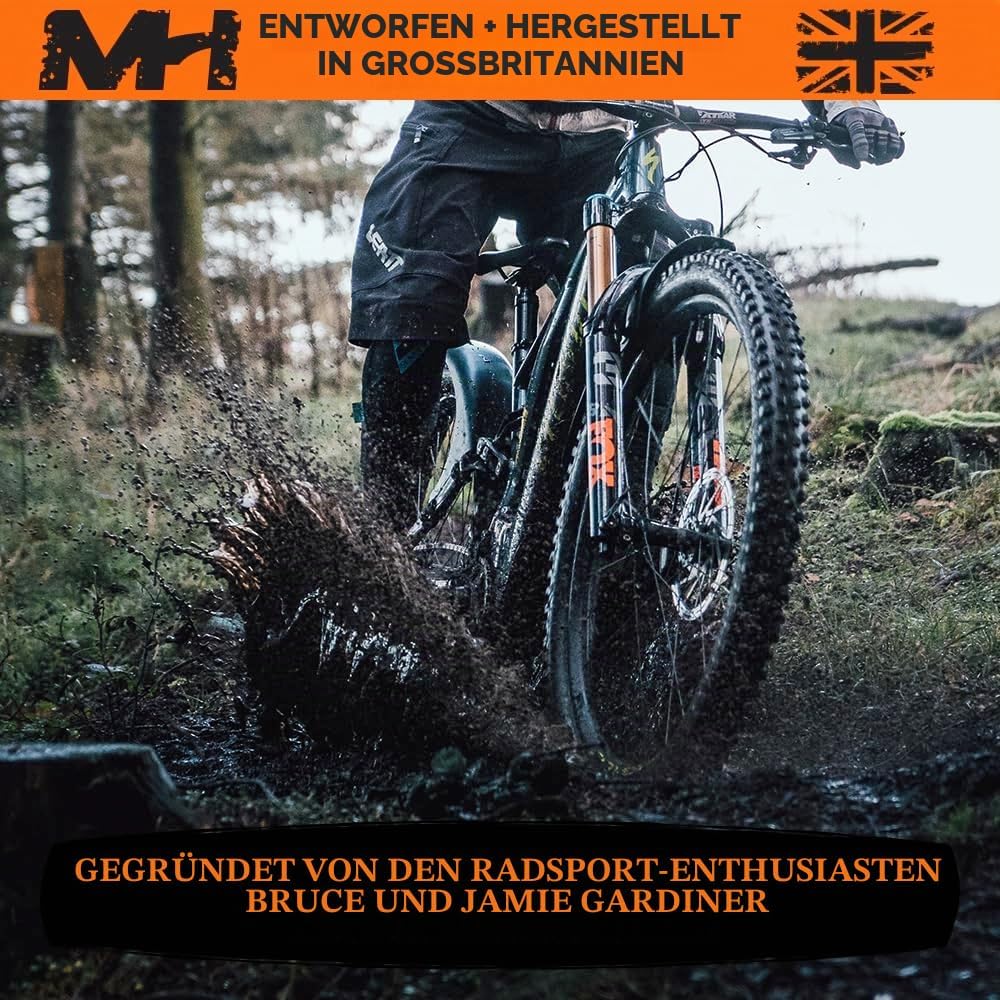 Mudhugger Clip On Front Bike Mudguard Shorty EVO Ziptie, Schwarz