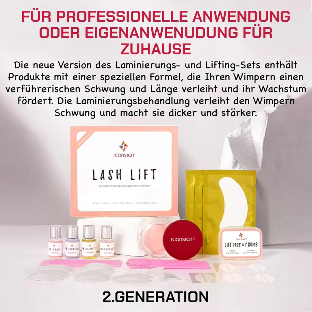 P-Beauty 2025 SET Wimpernlifting & Augenbrauenlifting mit Glue Balm - Laminierungs Kit für Schwung &