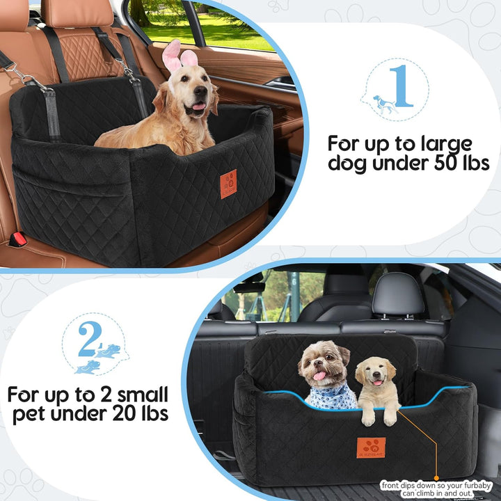 Hunde Autositz für mittlere/grosse, Hundesitz für Hunde unter 22Kg oder 2 kleine Hunde, Abnehmbarer