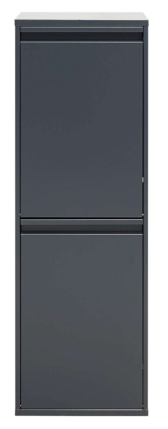 ARREGUI Mülleimer und Recyclingbehälter, Stahl, 2 Fächer 90,5 x 30,5 x 24,5 cm anthrazit anthrazit/