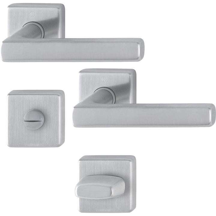 HOPPE 3675302 Drückergarnitur Dallas mit Rosetten WC, Edelstahl matt