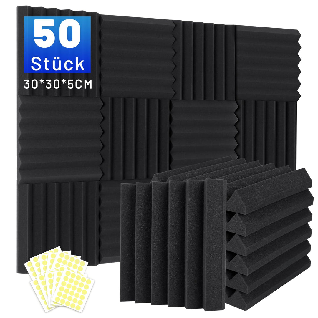 50 Stück Akustikschaumstoff Schalldämmung, 5 X 30 X 30CM (2" X 12" X 12") Schalldämmung Schallschutz