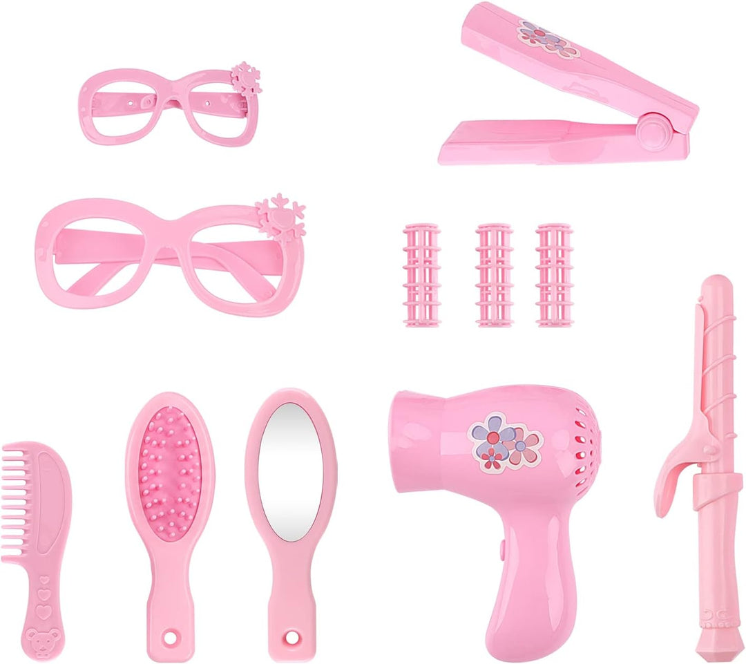 deAO Babypuppen-Spielset, Kleid Spiel Set für 36cm Puppe mit 3 Outfits und Puppenzubehör zum Kämmen