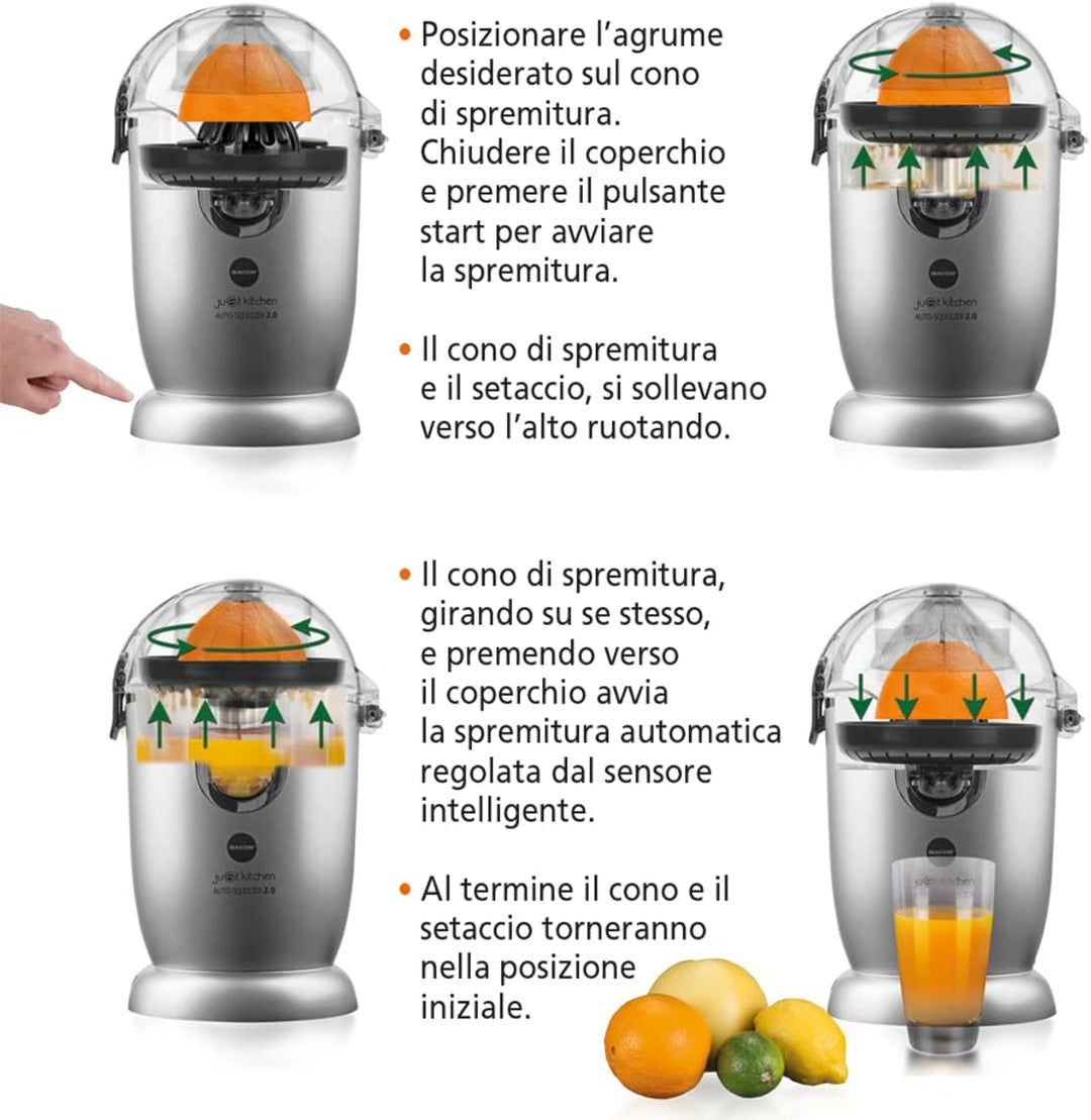 MACOM Just Kitchen 874 Auto-Squeezer 2.0 - Vollautomatische Zitruspresse