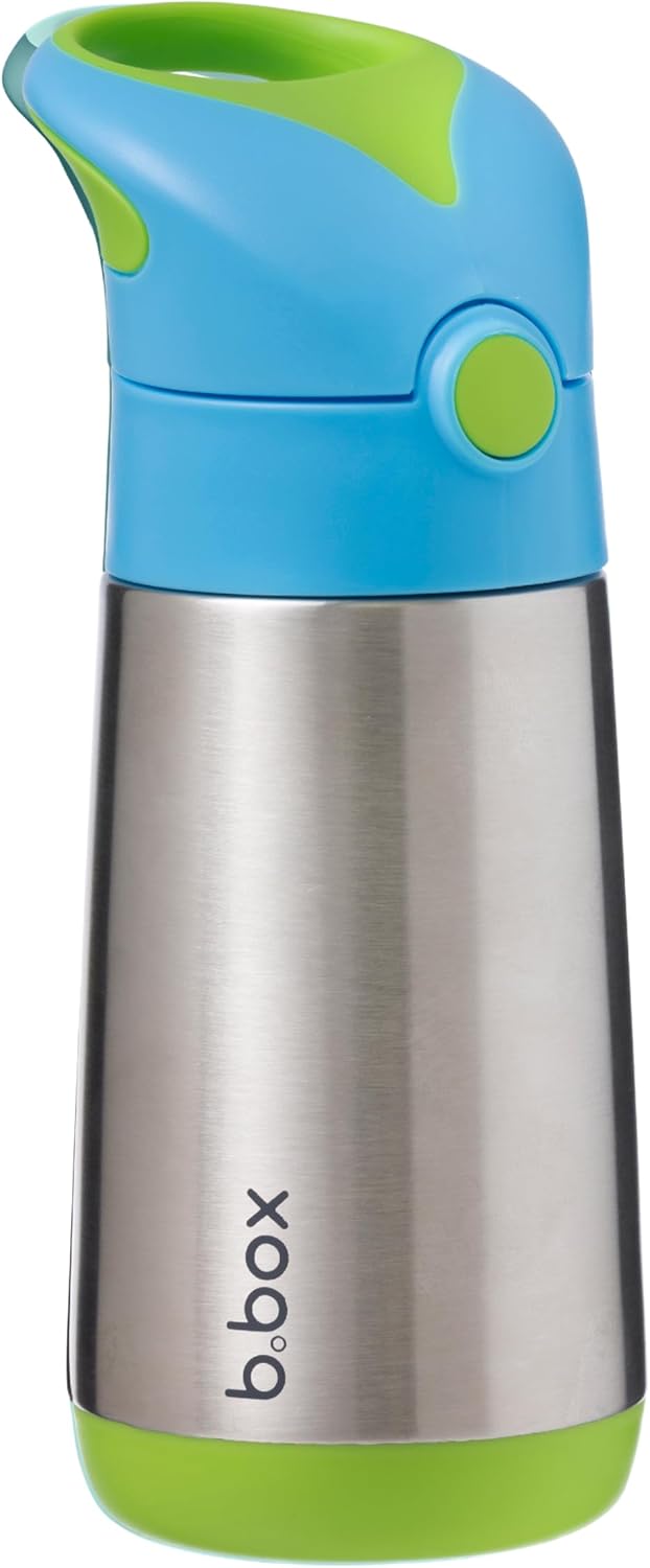 b.box Thermosflasche aus Edelstahl, Ocean Breeze, 12 Monate + 350 ml, 1 Stück Blau, Blau