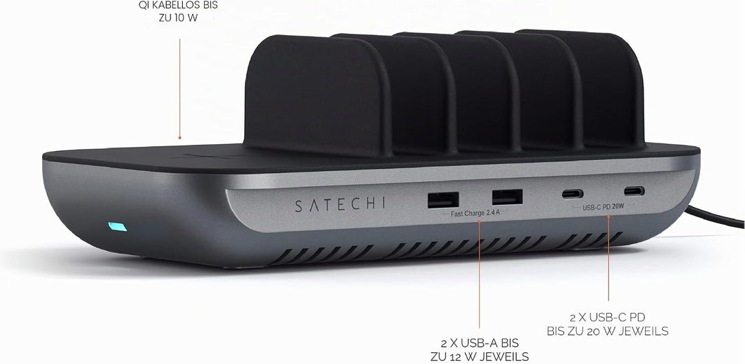 SATECHI Multi-Device-Ladestation mit kabellosem Laden – für iPad Air &amp; Pro M4 M3 M2 M1, MacBook Air