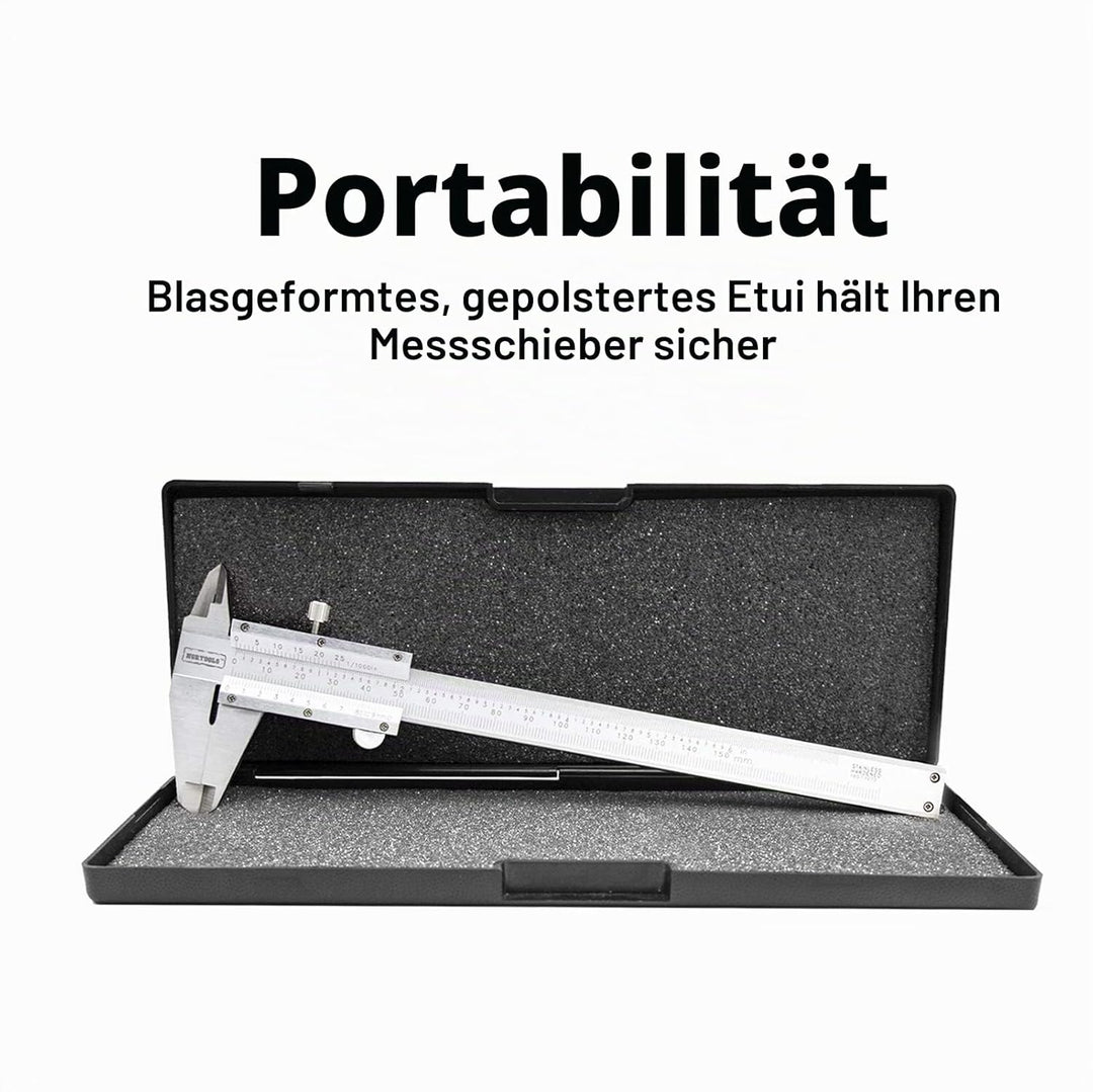 NORTOOLS Professioneller Messschieber aus Edelstahl für Innen-, Aussen-, Tiefen- und Stufenmessungen