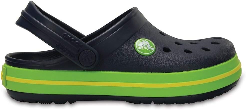 Crocs Unisex Kinder Crocband Clog KidsClogs 20/21 EU Navy Volt Green, 20/21 EU Navy Volt Green