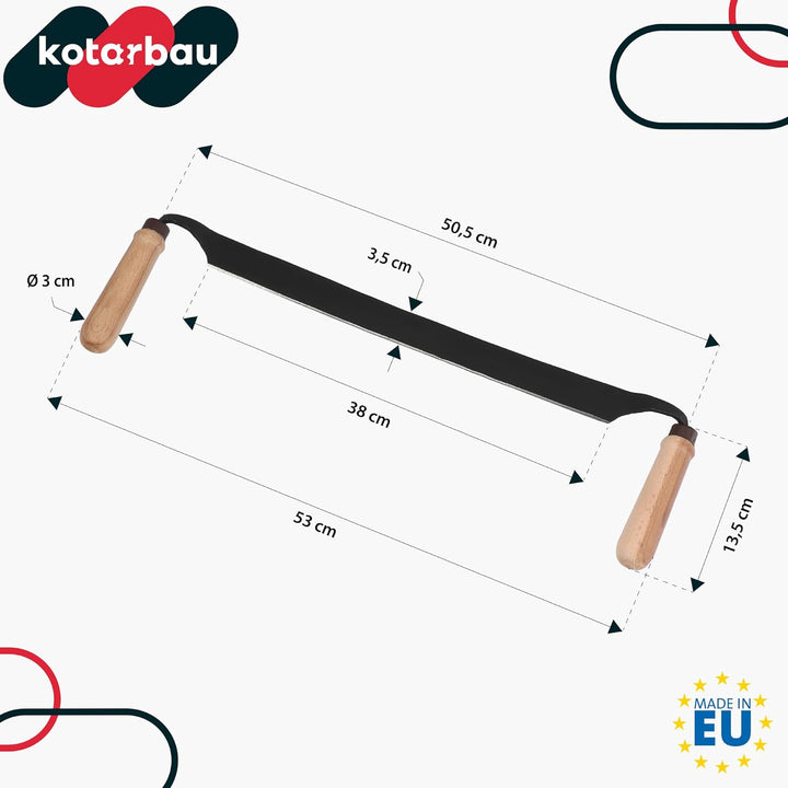 KOTARBAU® Zugmesser für Holz geschmiedet 380 mm Baumschäler Ziehmesser für Holz Rindenschäler Wagner