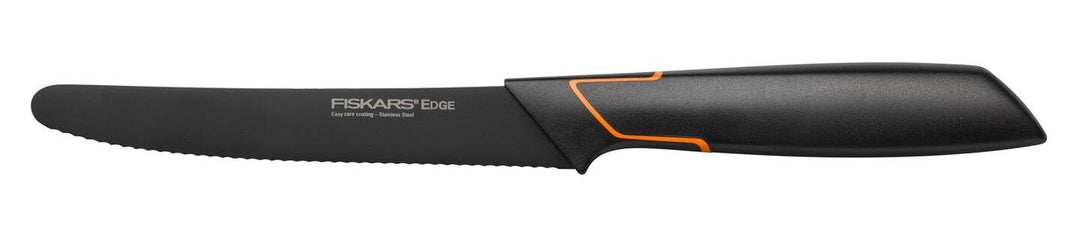 Fiskars Tomatenmesser, Modernes Design, Gezahnte Klinge, Gesamtlänge: 25 cm, Qualitätsstahl/Kunststo