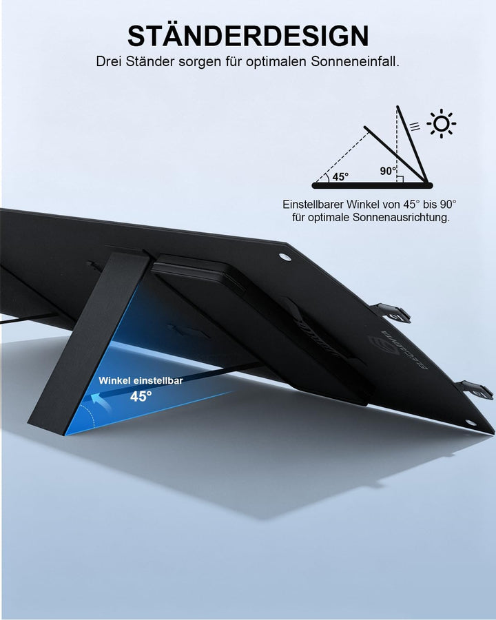 ELECAENTA 120W Faltbar ETFE Solarpanel Tragbarer Monokristallinem Solar Ladegerät Typ-C PD45W USB QC