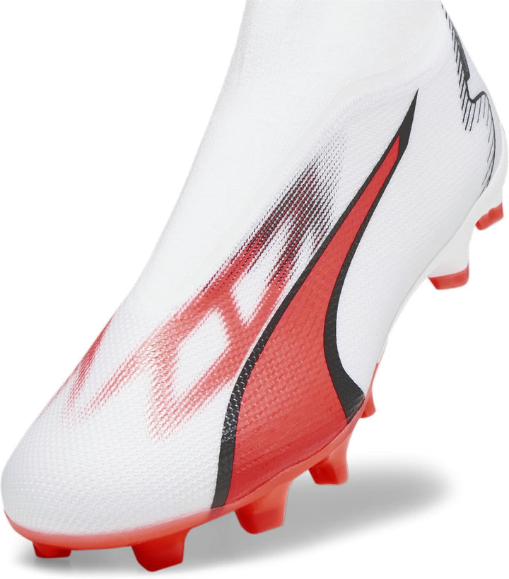 PUMA King Pro Fg/Ag Unisex Soccer Shoe 46.5 EU Puma White Puma Black Fire Orchid, 46.5 EU Puma White