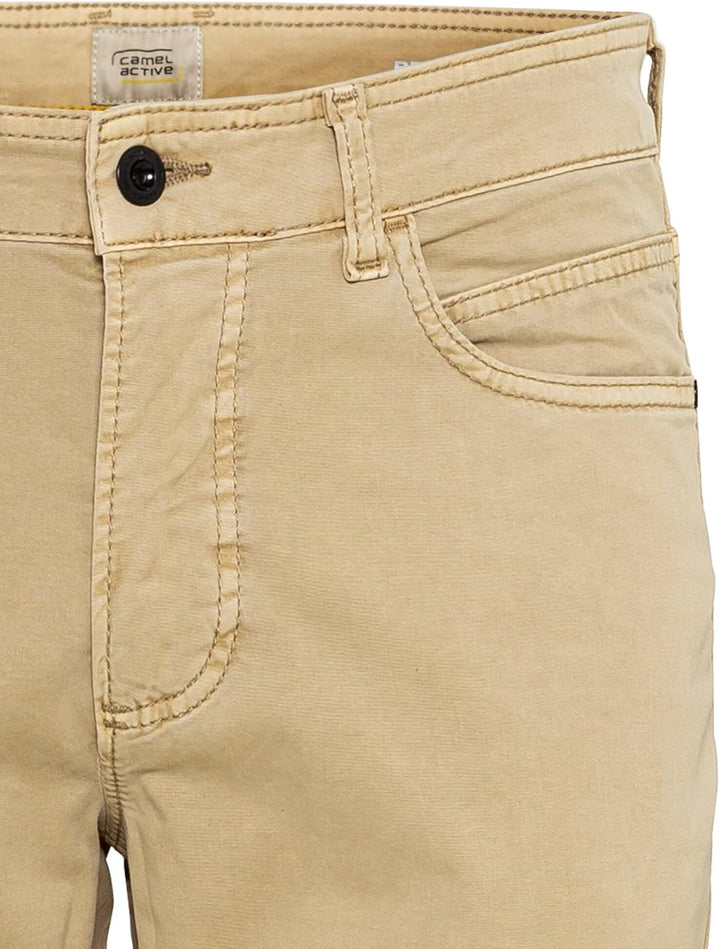 camel active Herren Regular Fit 5 Pocket Hose 42W / 32L Beige, 42W / 32L Beige
