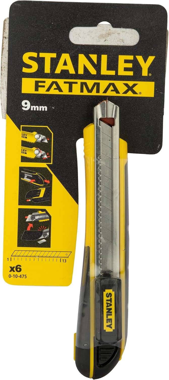 Stanley FatMax Cutter-Messer mit Magazin 0-10-475 (9mm Klingenbreite, 138mm Länge, Klingenführung au