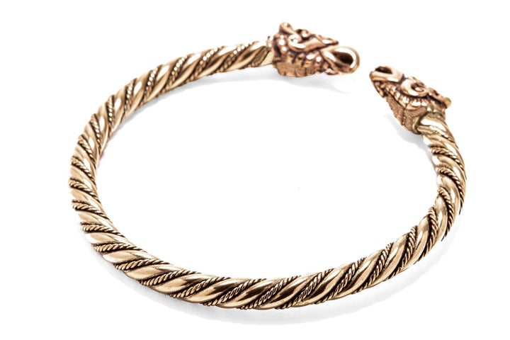 Windalf Wikinger Armreif ODINS RABEN 5.7 cm Wikinger Hugin Munin Armschmuck Handarbeit Bronze