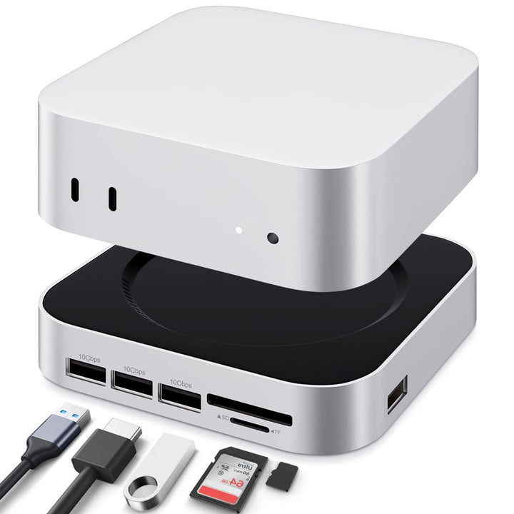 OFFCUP Dockingstation Kompatibel mit Mac mini M4, Dockstation mit M.2 NVMe SSD-Schacht SD TF-Kartenl