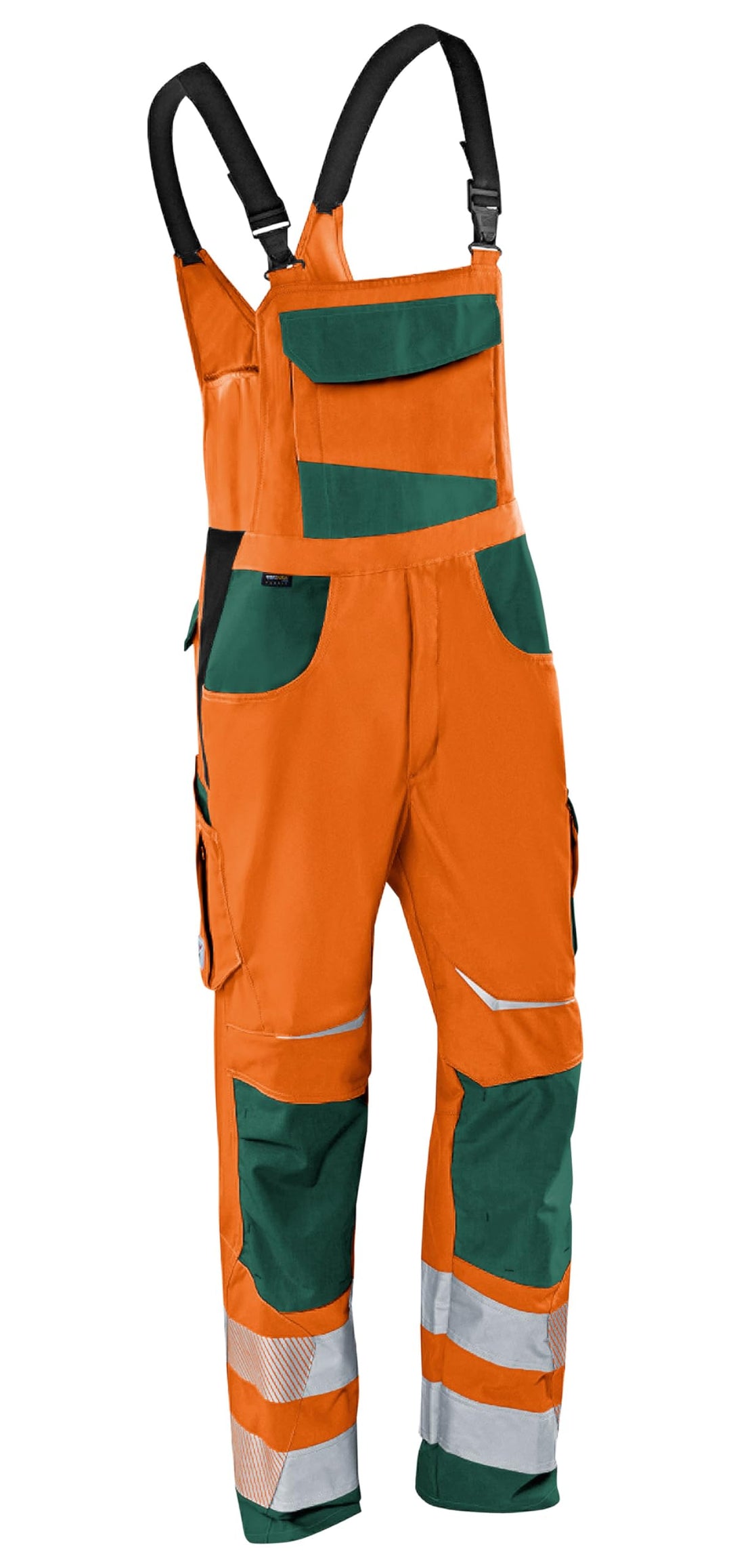 Kübler 32078340-3765-90 Latzhose Reflectiq PSA 2, Warnorange/Moosgrün, Grösse 90 Warnorange/Moosgrün