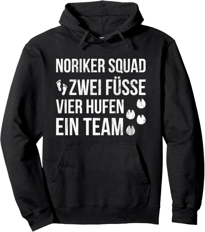 Zwei Füsse Vier Hufen Ein Team Pferde Noriker Pullover Hoodie