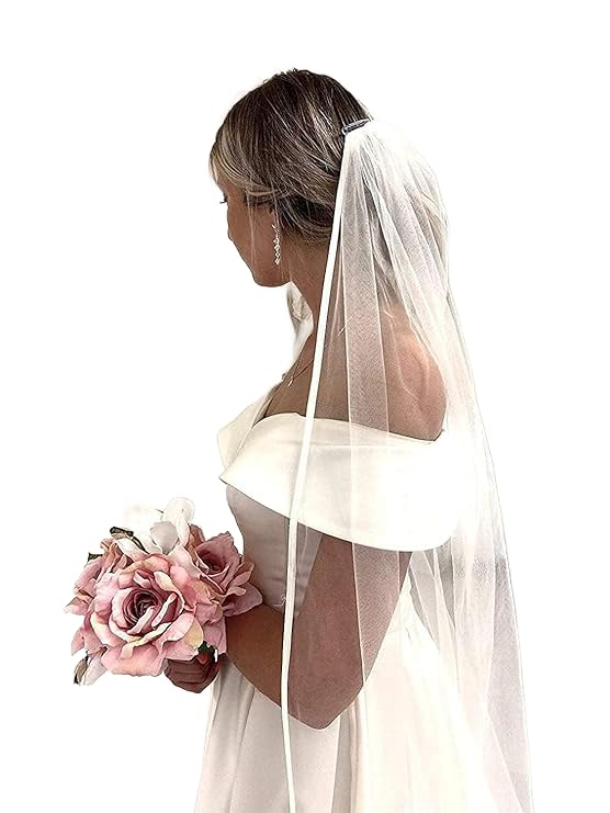 Satin Rand Brautschleier Kathedrale Lang Hochzeitsschleier mit Satinrand Reinweisser Schleier Kathed