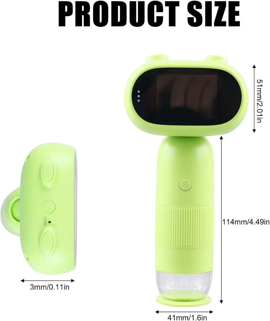 Handy-Mikroskop für Kinder, 1000X Digitales Mikroskop mit 2,0" IPS Bildschirm, Tragbares Taschenmikr
