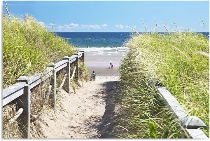 Feeby Bilder Strand Weg XXL 120x80 cm Wohnzimmer Schlafzimmer Büro Flur Küche Wandbilder Modern Bild