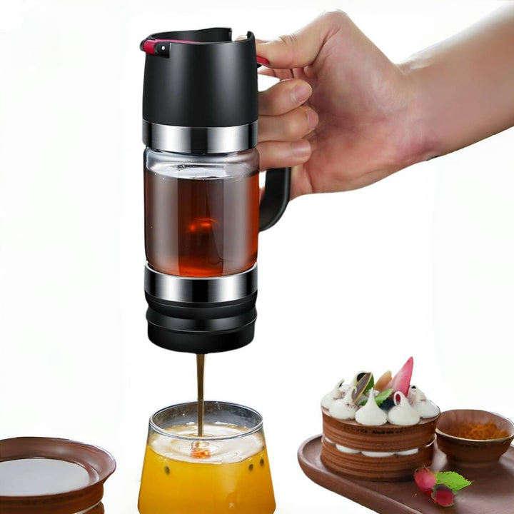 Honigspender Glas, 9 oz Tropfsicheres Honigglas mit Griff, Tropfsicherer Glas-Honigspender mit Halte