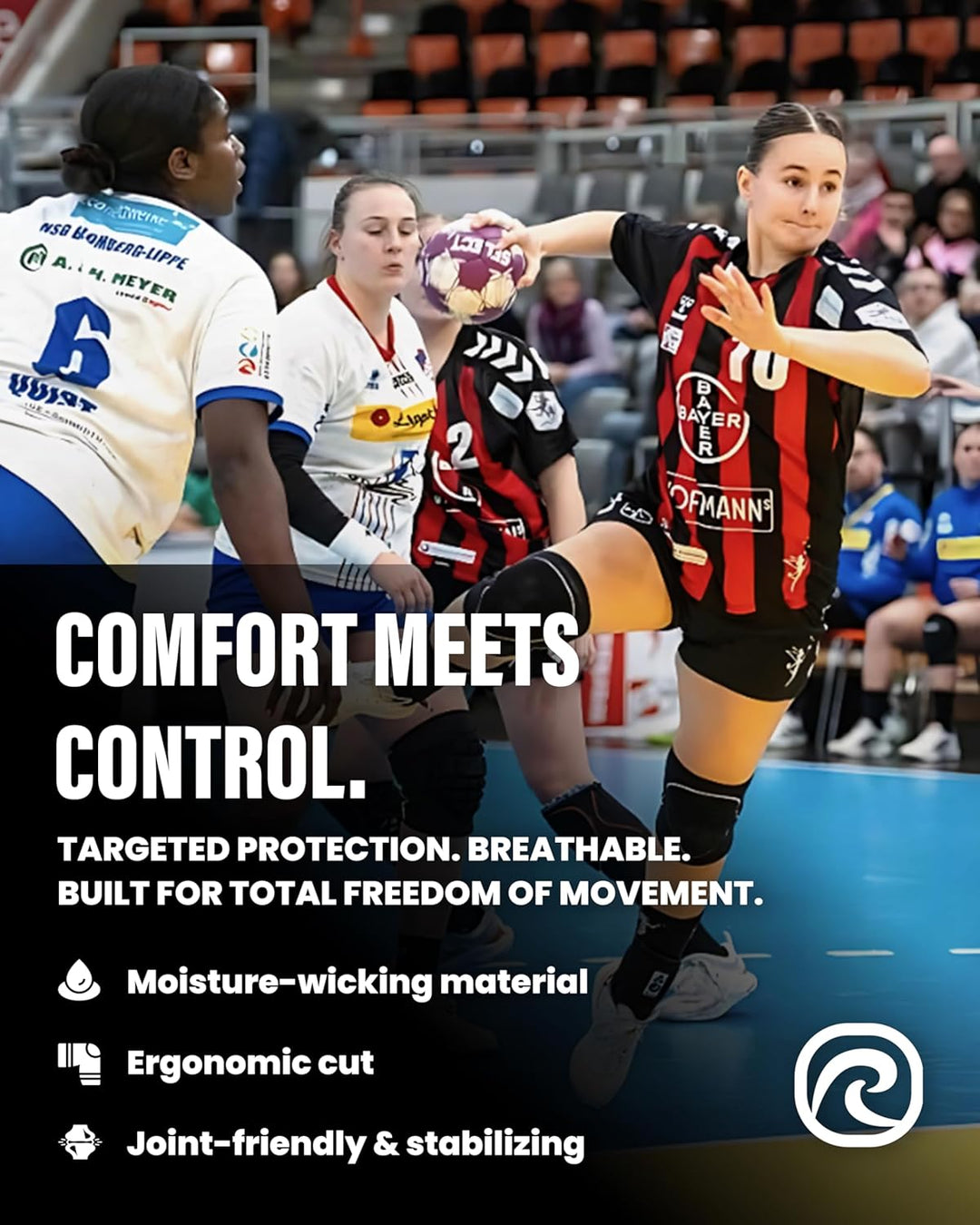 Rehband Knieschützer für Volleyball, Handball & Hallensport, Neopren Knieschoner komfortabel & engan