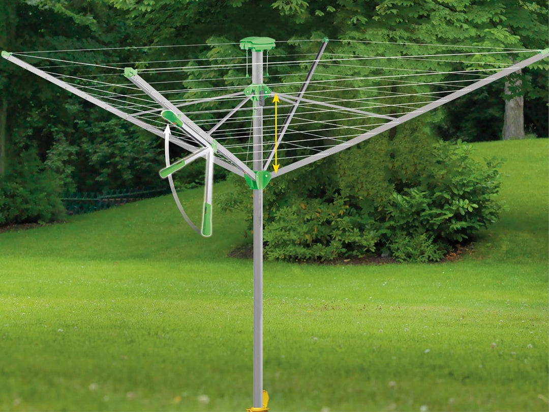 Juwel Wäschespinne Novaplus 600 Lift (für 5-6 Wäscheladungen, Wäscheschirm mit Schutzhülle und Eindr