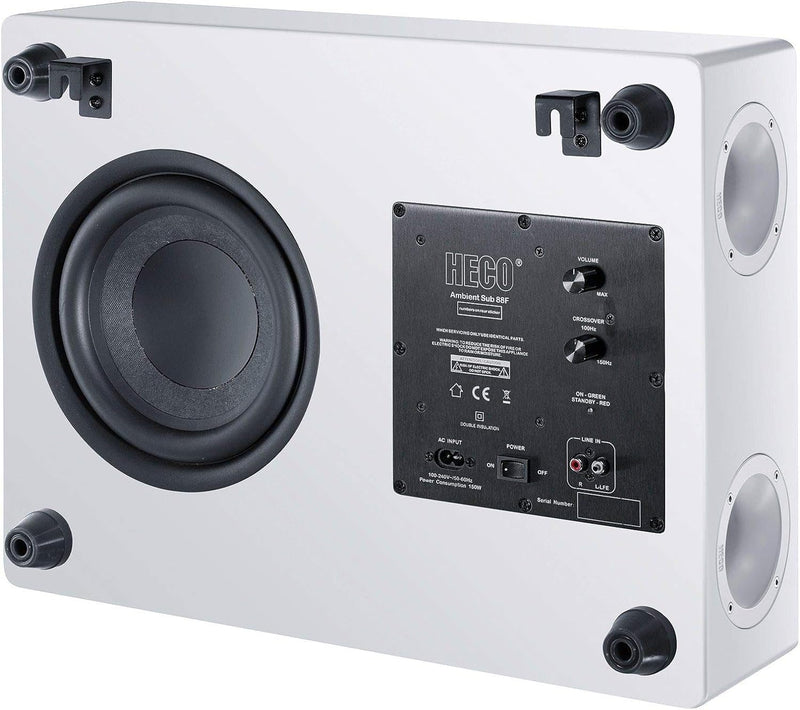 HECO Ambient Line 88 F, Aktiver Kompakt-Subwoofer - Kompakt, Aber leistungsstark Weiss, Weiss