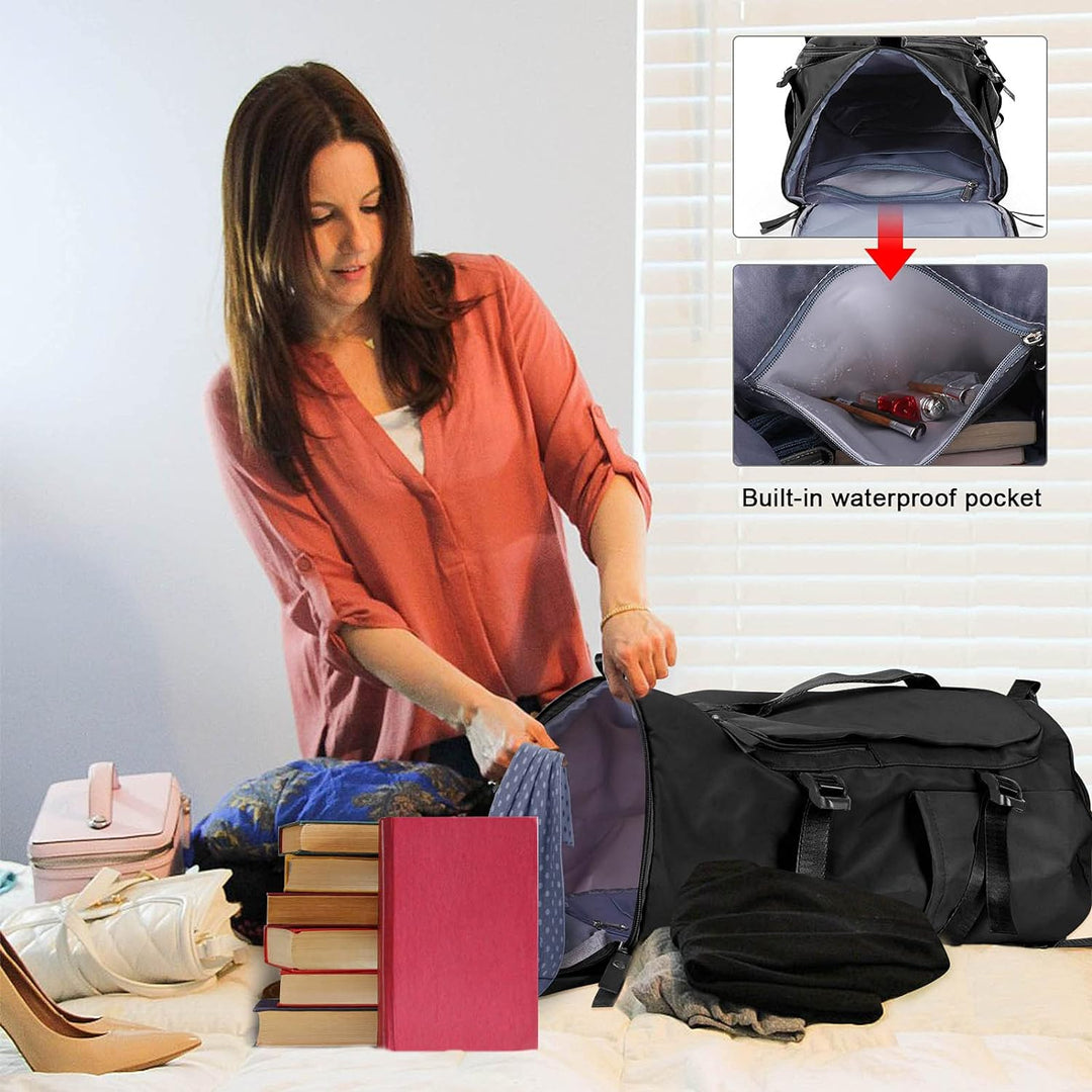 HAWEE Unisex Sporttasche mit Rucksackfunktion Reisetasche mit Schuhfach Gross Reiserucksack Wasserdi