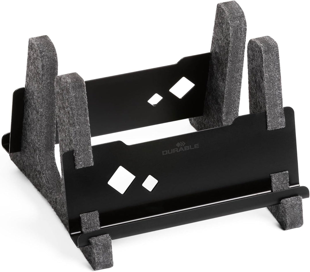 Durable Laptop Ständer Vertical Effect, aus 60% recyceltem PET-Filz, Laptop Halter mit Handy/Tablet