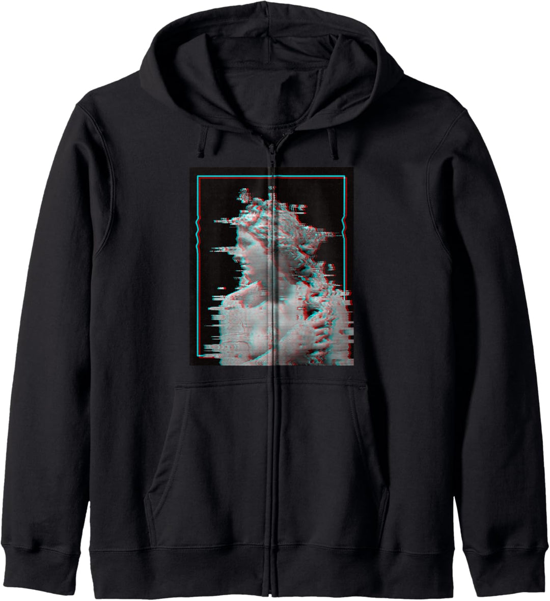 Griechische Statue Glitch Retrowelle Synthwave Vaporwave Kapuzenjacke