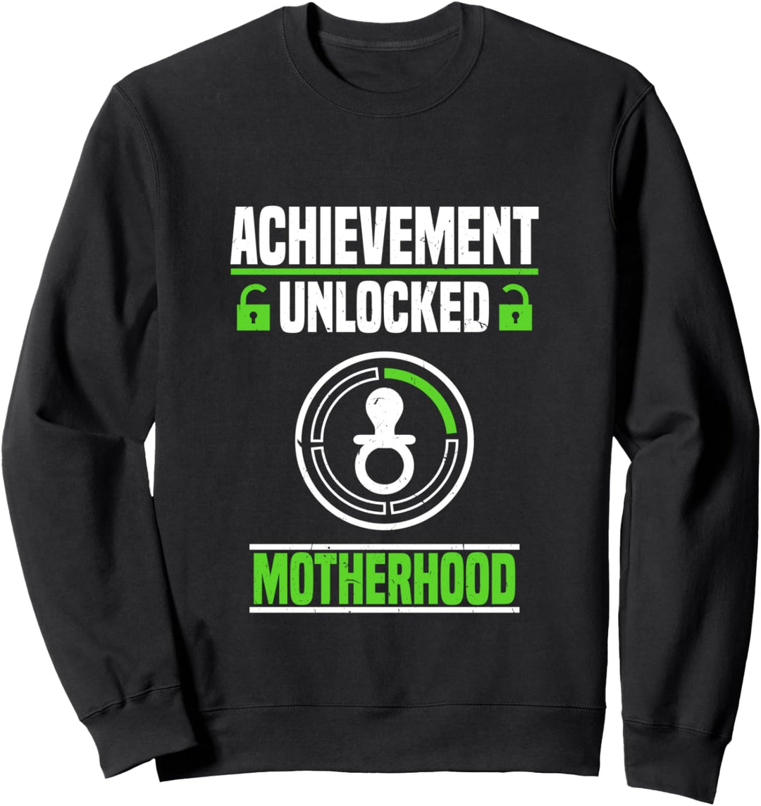 Achievement Unlocked Motherhood 1st Time Expecting Mom Gift Sweatshirt