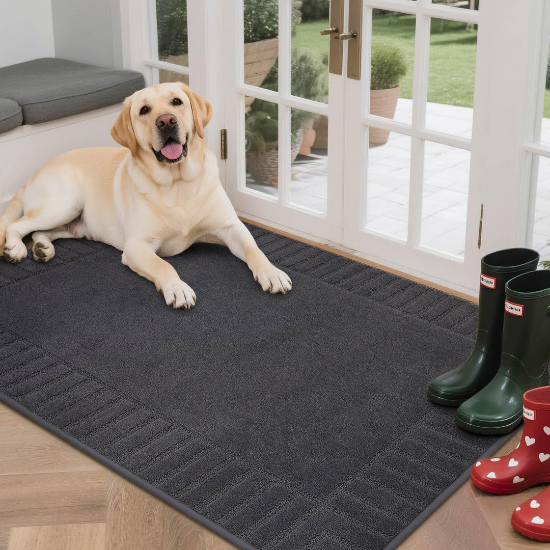 BEQHAUSE Fussmatte Innen, Schmutzfangmatte Waschbar 80 * 120 cm, Fussabtreter Innen Maschinenwaschba