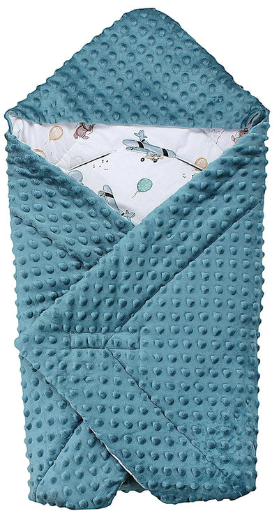 TupTam Baby Winter Einschlagdecke Babydecke 75x75cm für Autositz Babyschale Wattiert Minky Baumwolle