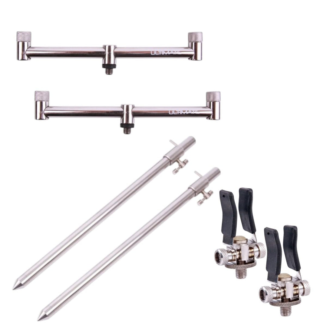 Ultimate Complete RVS Buzzer Bar Set - Karpfenset Buzzer Bar Set (2-Rod), Buzzer Bar Set (2-Rod)
