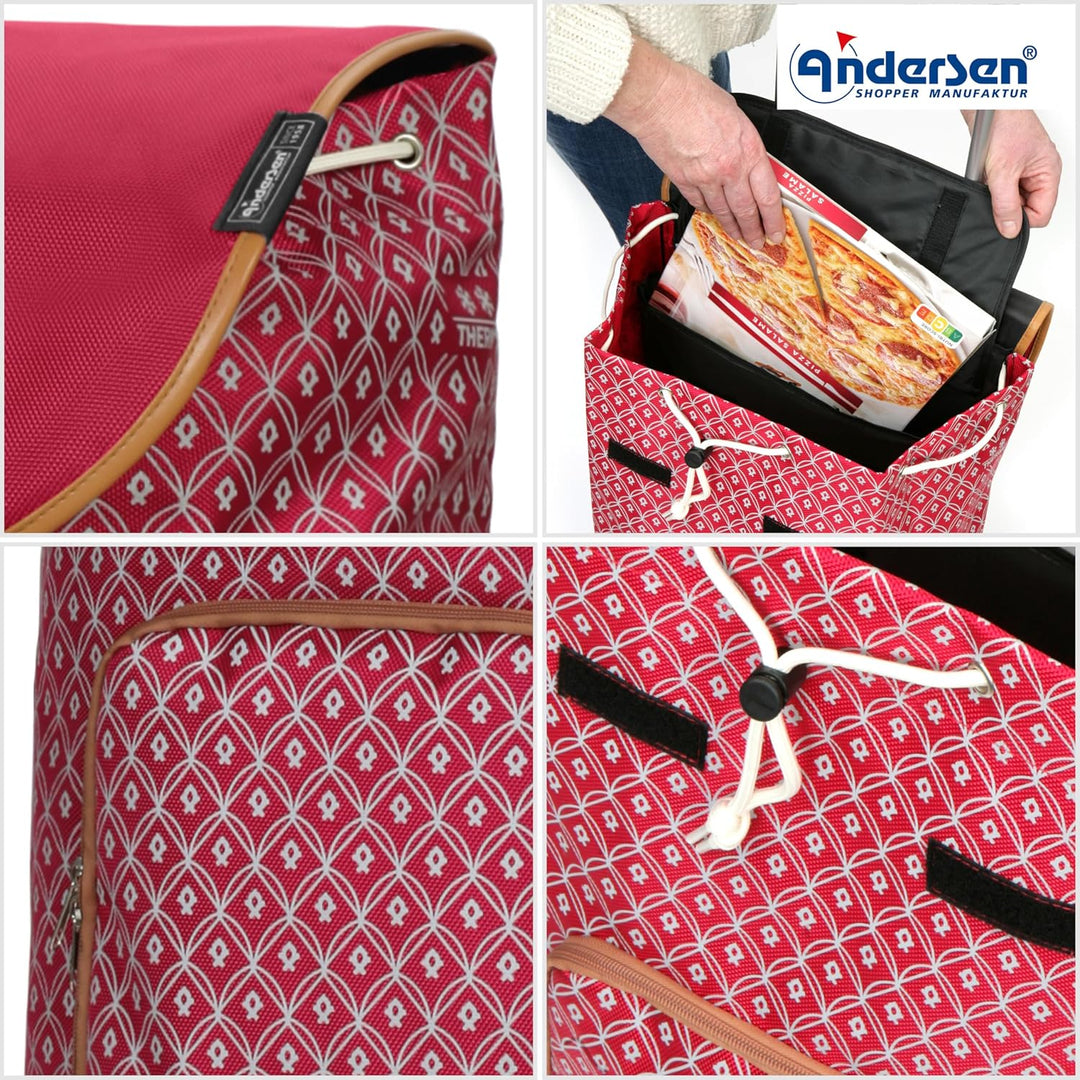 Andersen Einkaufstrolley Ersatztasche - 47 Liter - mit Kühlfach - Fronttasche - wasserabweisend - Re