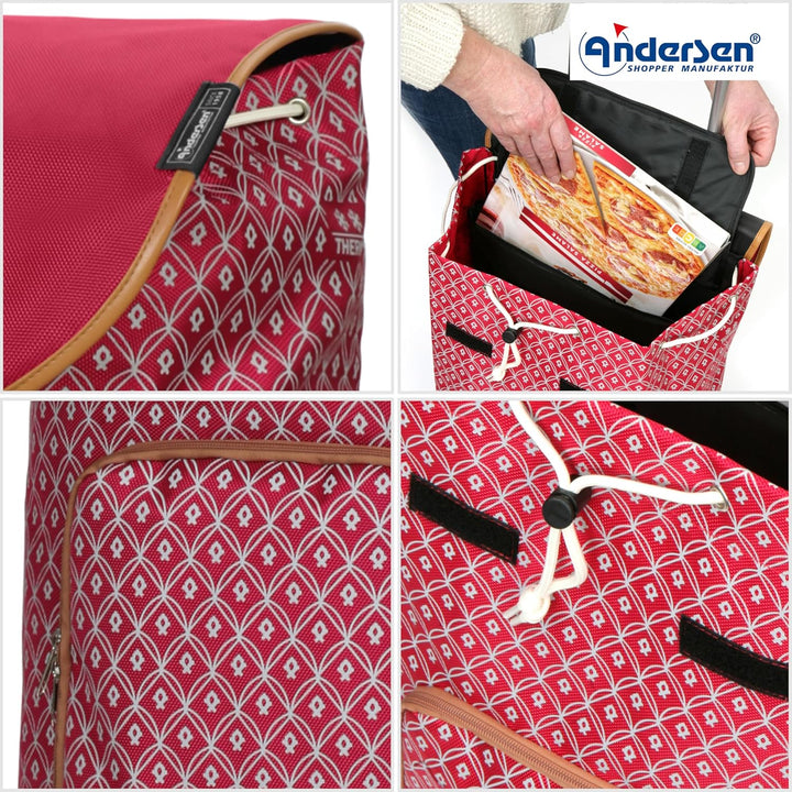 Andersen Einkaufstrolley Ersatztasche - 47 Liter - mit Kühlfach - Fronttasche - wasserabweisend - Re