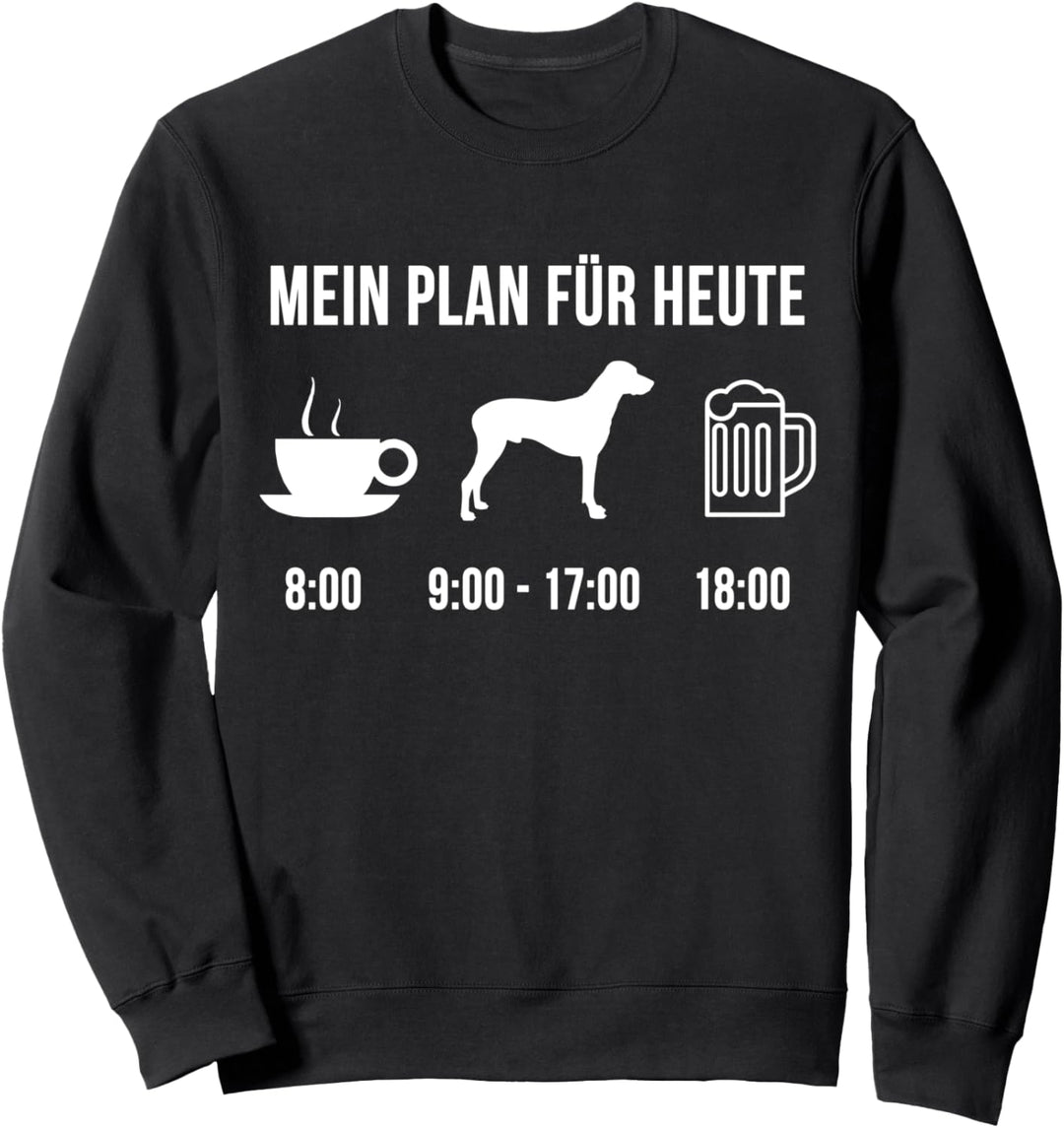 Haustier Rhodesian Ridgeback Hund Süss Welpe Herrchen Plan Sweatshirt