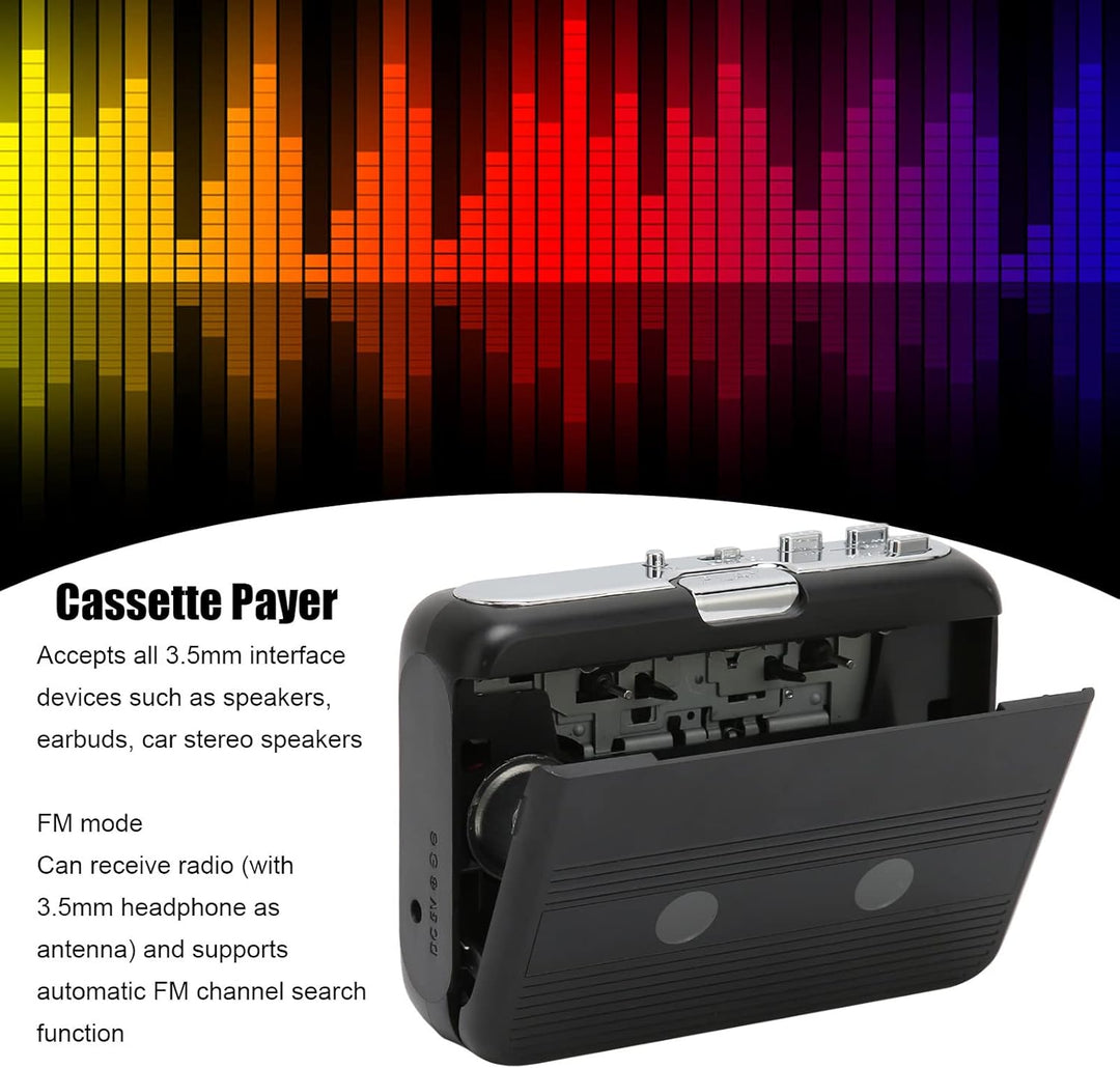 Tragbarer Kassettenspieler, Bluetooth-Kassettenspieler, UKW-Radio, Stereo, Walkman-Kassettenspieler/